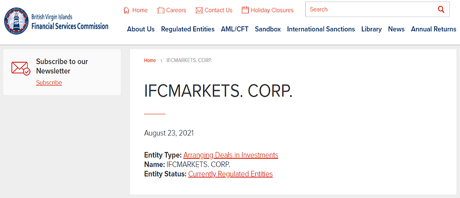 IFCMarkets Corp license